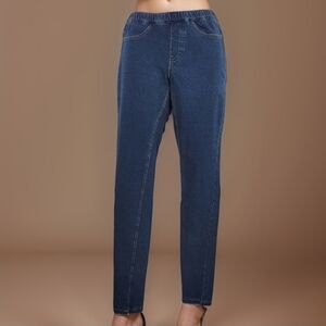 HUE Women’s Blue Jeggings‎ w/ Elastic Waistband - Size XS